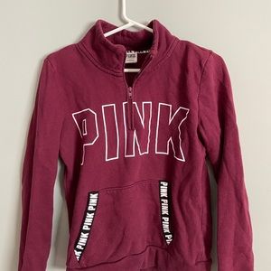 Burgundy quarter zip from pink